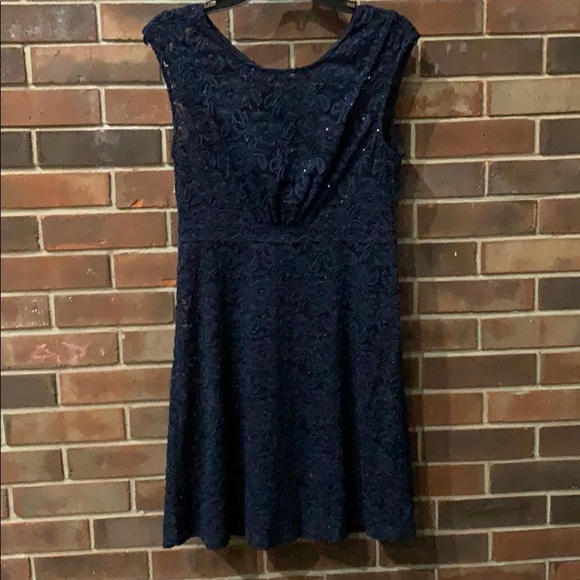 INC Navy Blue Lace Overlay Dress NEW Size 10 International Concepts Dress - Picture 11 of 12